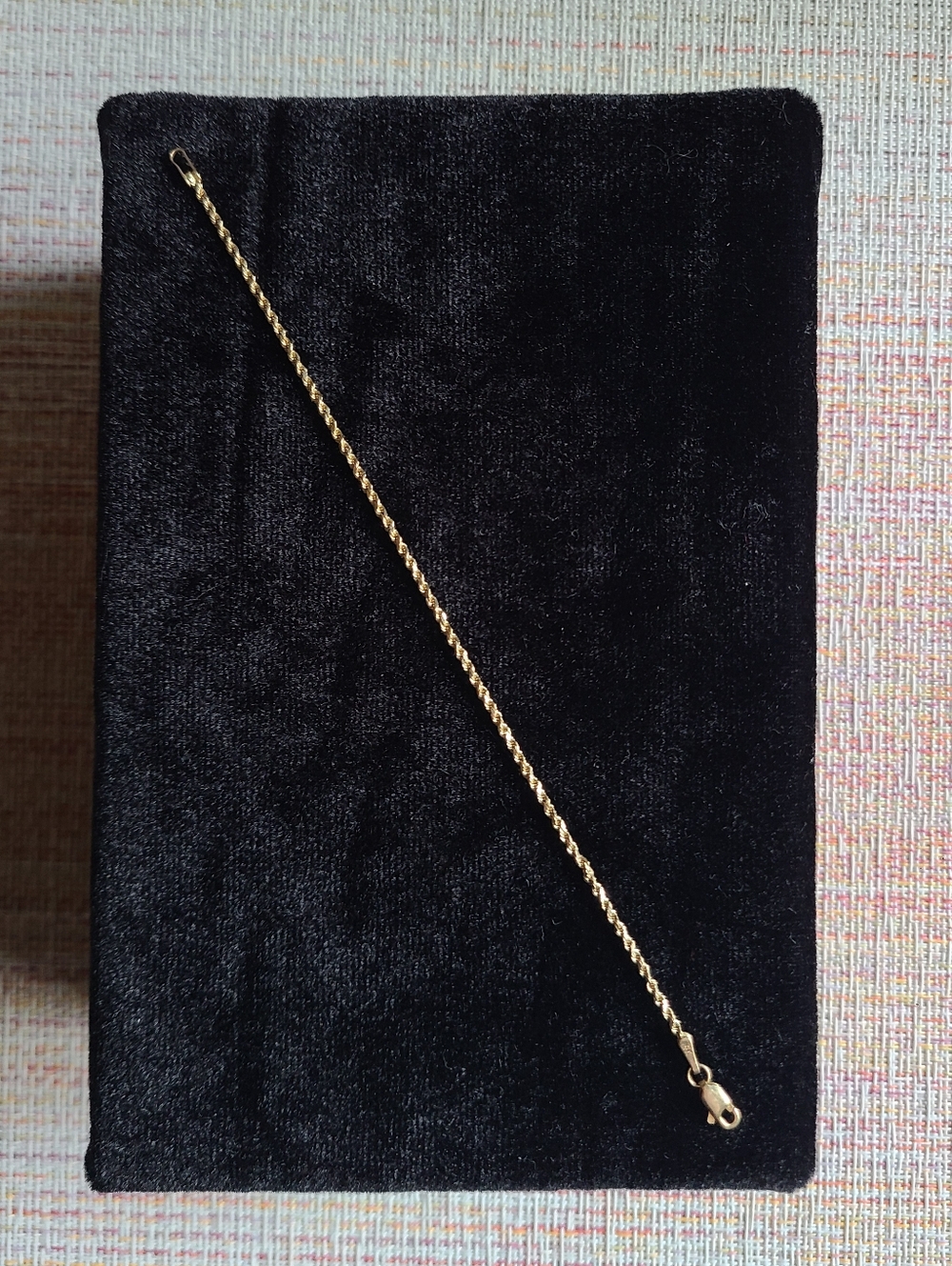 6.25" Dainty 14K Gold Twisted Rope Bracelet - Minimalist Chain